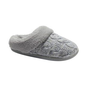 NWT Dluxe By Dearfoams Womens Carol Slippers 86802619 Gray S (5-6)